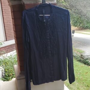 Nwot Jaga Navy Long Sleeve Blouse